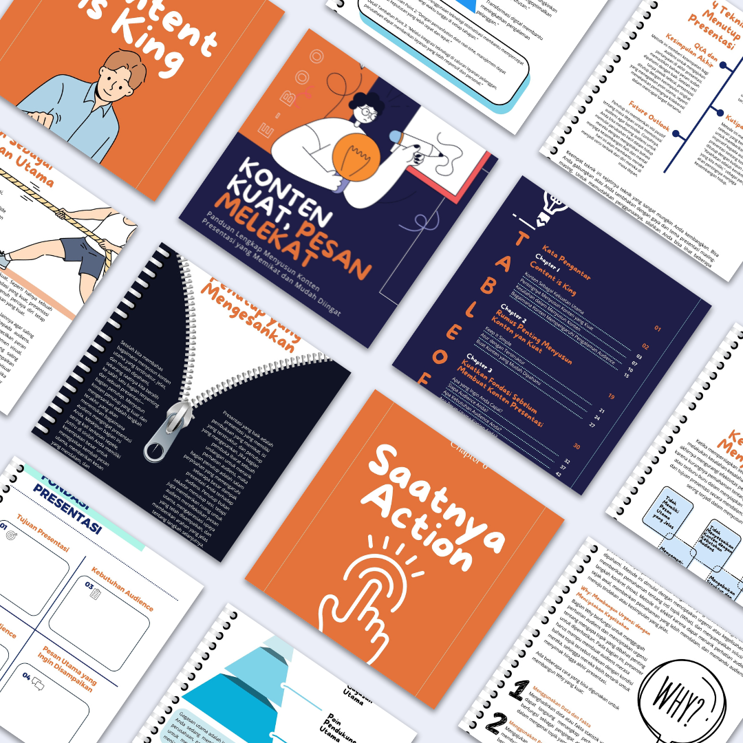 Mockup ebook Konten Kuat Pesan Melekat